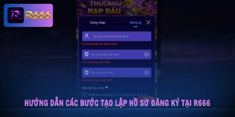 đăng ký R666 3 Hướng dẫn các bước tạo lập hồ sơ đăng ký tại R666